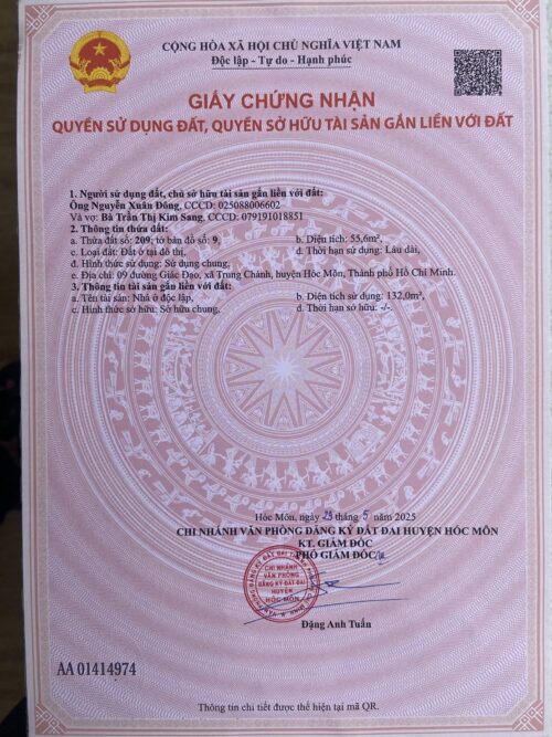 BÁN NHÀ MẶT TIỀN TRUNG CHÁNH, HÓC MÔN – NHÀ MỚI ĐẸP, FULL NỘI THẤT – SỔ HỒNG 2025 .  
